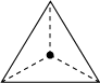Triangle avec point au centre